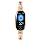 Blood Pressure Heart Rate monitoring Luxury Diamond Design Fashion Women Smartwatch