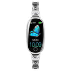 Blood Pressure Heart Rate monitoring Luxury Diamond Design Fashion Women Smartwatch