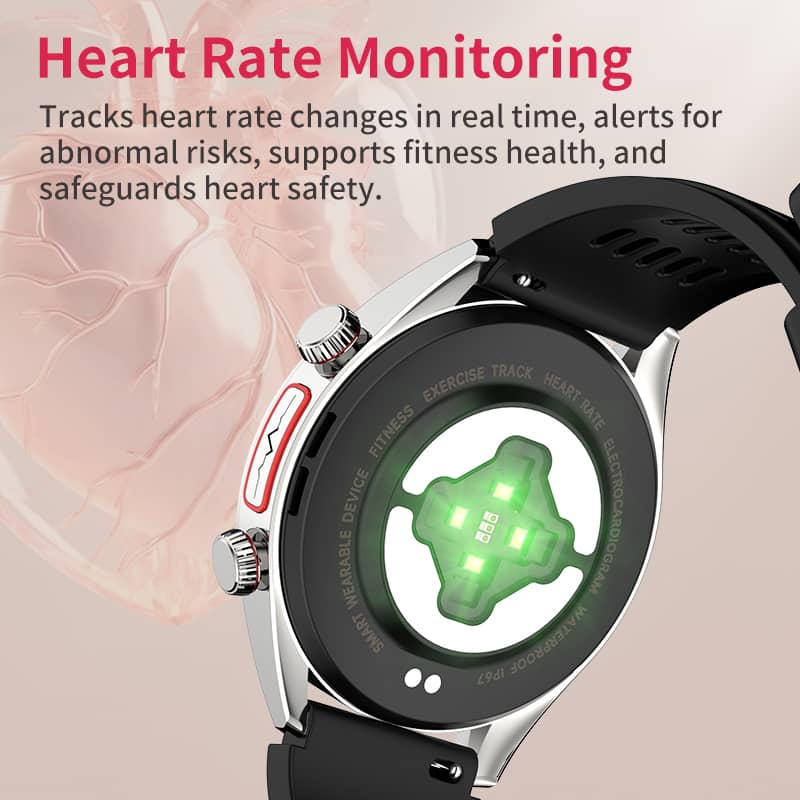 MULTI-Lead ECG Monitoring  Blood Glucose Blood Pressure Heart Rate Measurement Health Smart Watch