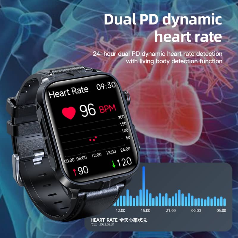 Pulse Therapy Blood Glucose Blood Pressure ECG Heart Rate Monitoring Health Smartwatch