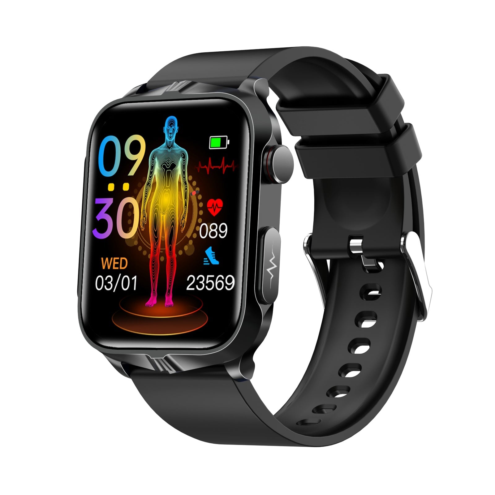 Pulse Therapy Blood Glucose Blood Pressure ECG Heart Rate Monitoring Health Smartwatch