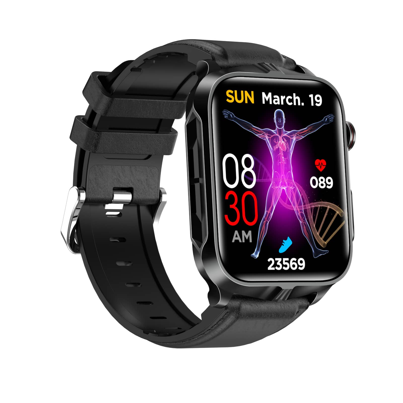 Pulse Therapy Blood Glucose Blood Pressure ECG Heart Rate Monitoring Health Smartwatch